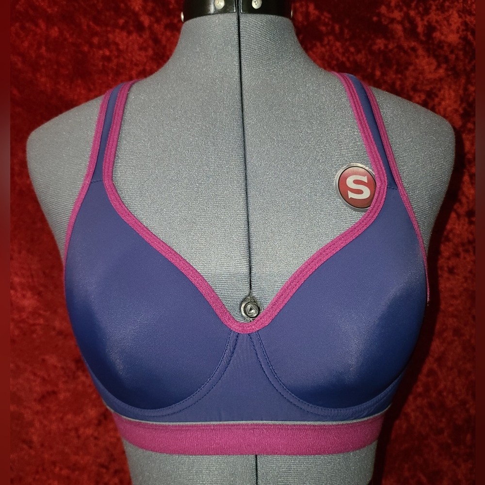 Youmita Purple & Navy Racerback Bra in 34C